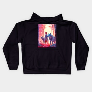 That girl who communicated with Wolves Kids Hoodie